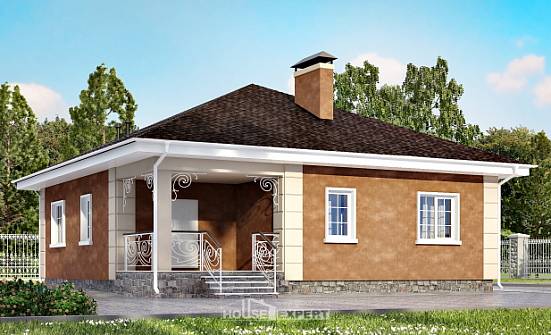 100-001-Л Проект одноэтажного дома, экономичный коттедж из бризолита, Симферополь