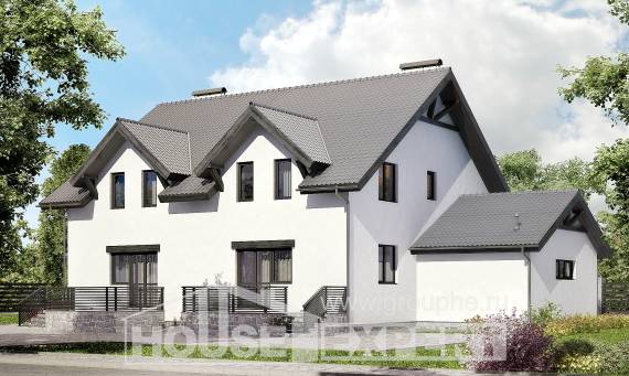 290-003-П Проект двухэтажного дома мансардой, красивый домик из теплоблока Симферополь, House Expert