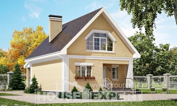 130-004-П Проект двухэтажного дома мансардой, красивый загородный дом из керамзитобетонных блоков Симферополь, House Expert