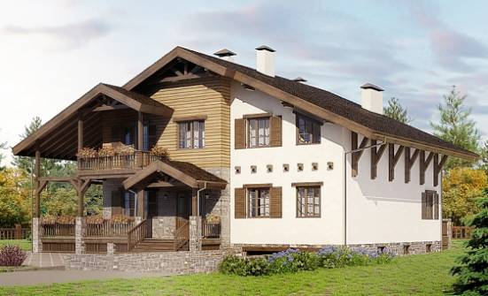 400-004-П Проект трехэтажного дома мансардный этаж, гараж, классический коттедж из кирпича Симферополь | Проекты домов от House Expert