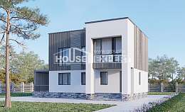 150-017-П Проект двухэтажного дома, компактный коттедж из газобетона Симферополь, House Expert