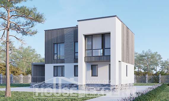 150-017-П Проект двухэтажного дома, компактный коттедж из газобетона Симферополь, House Expert