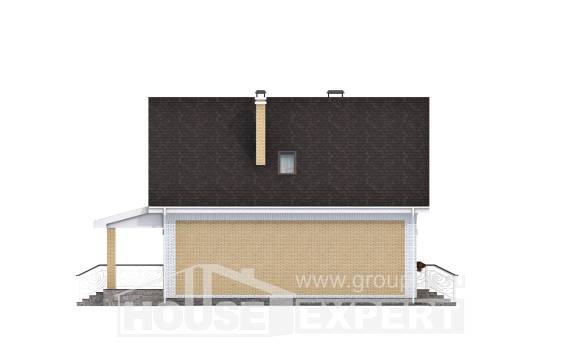 130-004-П Проект двухэтажного дома мансардой, недорогой загородный дом из блока Симферополь, House Expert