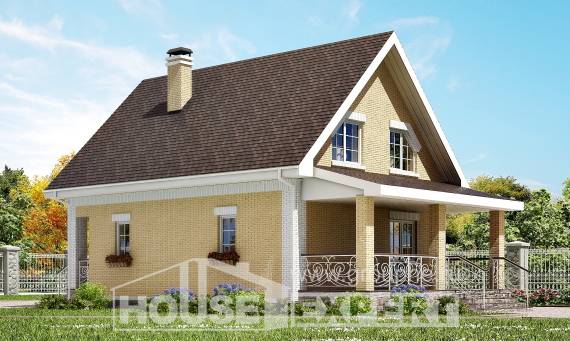 130-004-П Проект двухэтажного дома с мансардным этажом, классический дом из арболита Симферополь, House Expert