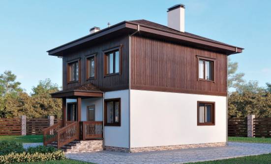 100-006-Л Проект двухэтажного дома, доступный коттедж из пеноблока Симферополь | Проекты домов от House Expert