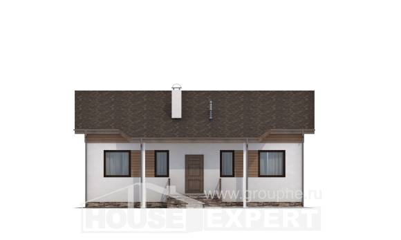 080-004-Л Проект одноэтажного дома, экономичный коттедж из поризованных блоков, Симферополь